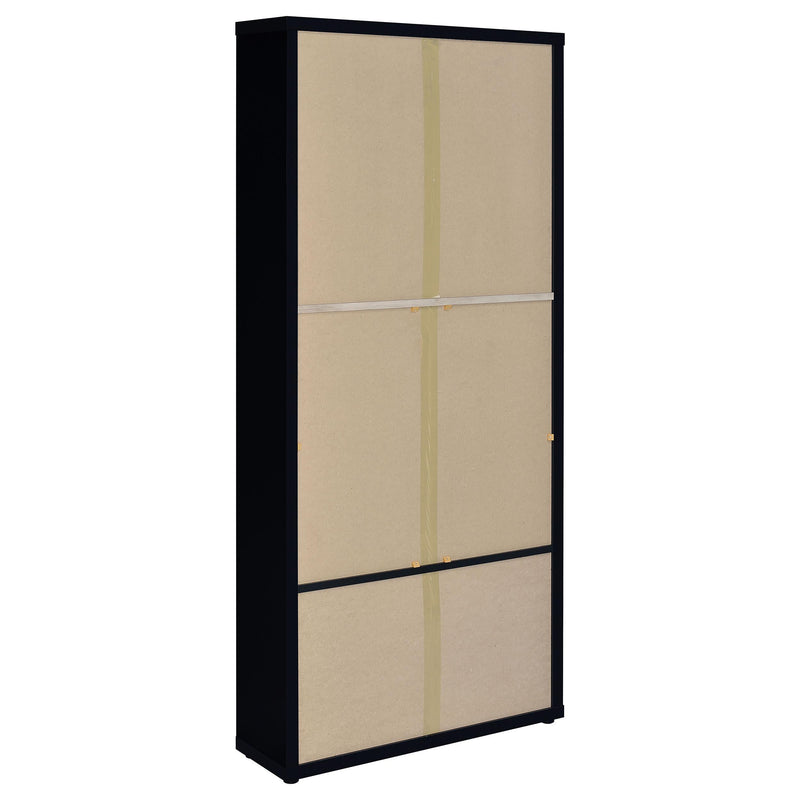 Hawthorne 4-shelf Glass Door Cabinet with Drawers Black - 953478