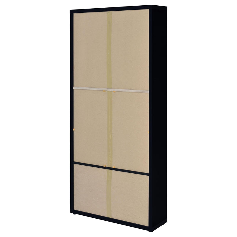 Hawthorne 4-shelf Glass Door Cabinet with Drawers Black - 953478