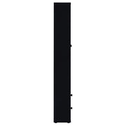 Hawthorne 4-shelf Glass Door Cabinet with Drawers Black - 953478