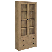 Hawthorne 4-shelf Glass Door Tall Cabinet with Drawers Mango - 953479