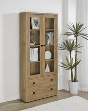 Hawthorne 4-shelf Glass Door Tall Cabinet with Drawers Mango - 953479
