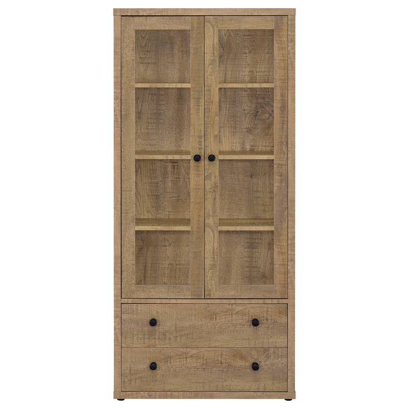 Hawthorne 4-shelf Glass Door Tall Cabinet with Drawers Mango - 953479