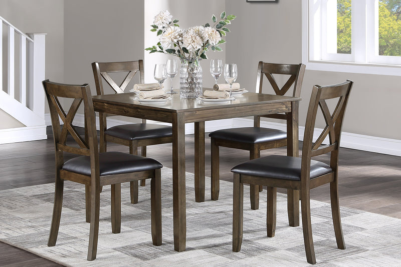 Hazel Charcoal Brown 5 - Piece Dining Set - DMV FurnitureDining Room Set