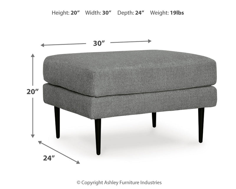 Hazela Chair and Ottoman in Charcoal - PKG015060