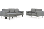 Hazela Charcoal Sofa Chaise and Loveseat - DMV FurniturePreSet