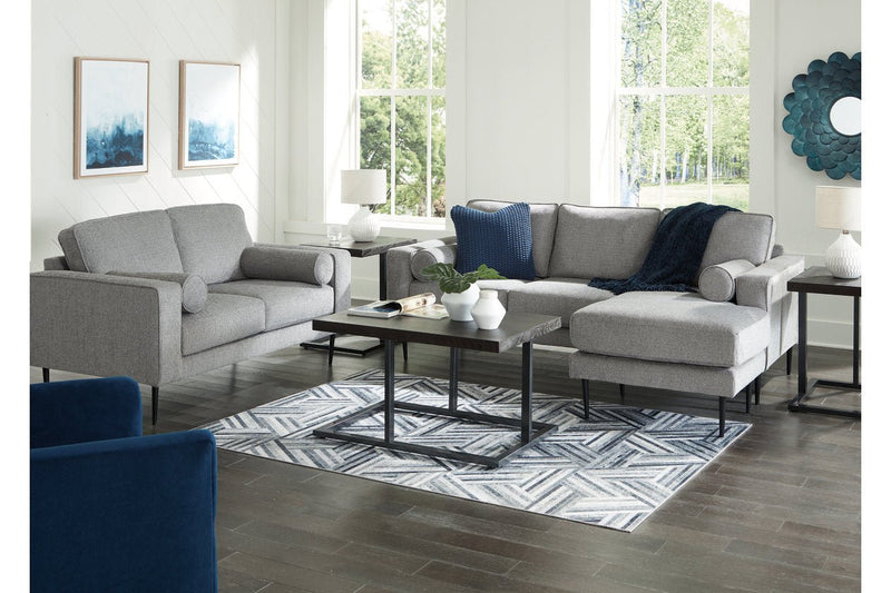 Hazela Charcoal Sofa Chaise and Loveseat - DMV FurniturePreSet