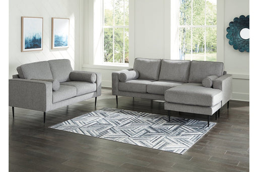 Hazela Charcoal Sofa Chaise and Loveseat - DMV FurniturePreSet