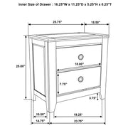 Hazlewood 2-drawer Nightstand Bedside Table Vineyard Oak - 207532