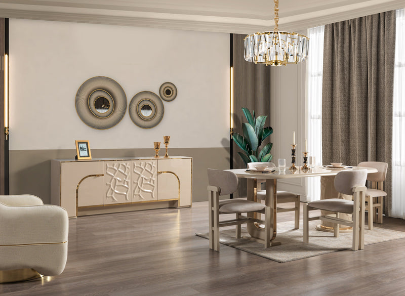 Helena Ivory Dining Server - DMV FurnitureServer