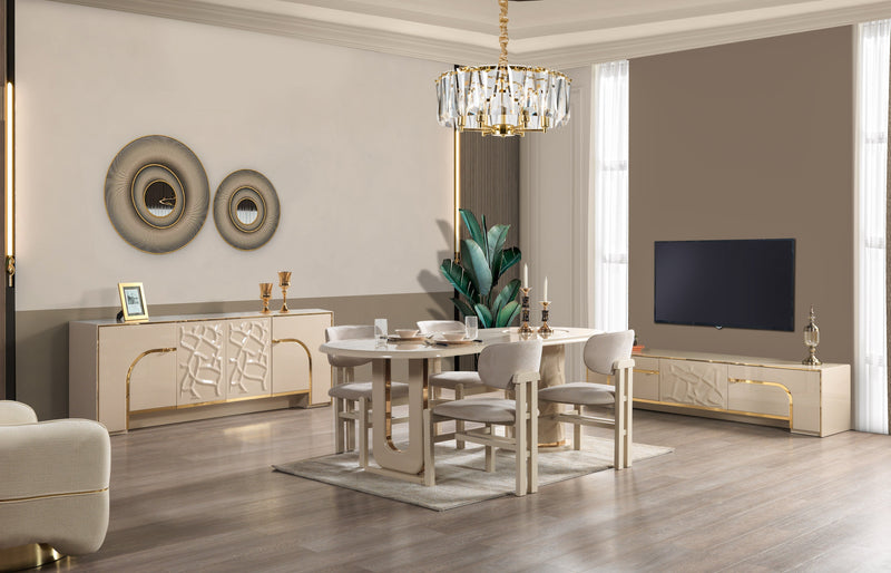 Helena Ivory Dining Server - DMV FurnitureServer