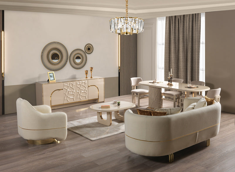 Helena Ivory Dining Server - DMV FurnitureServer