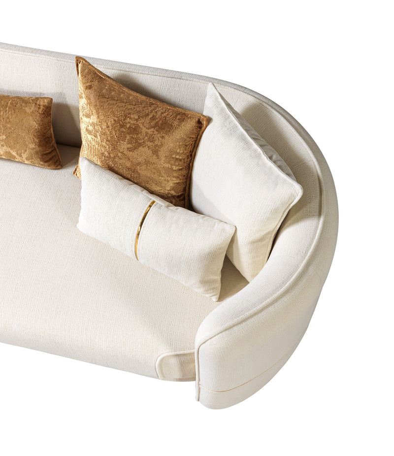 Helena Ivory Velvet 94" Sofa