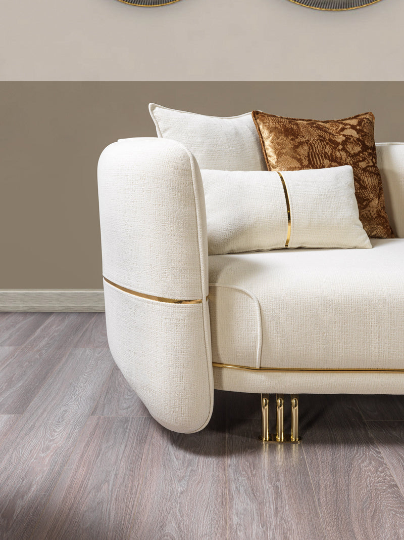 Helena Ivory Velvet 94" Sofa
