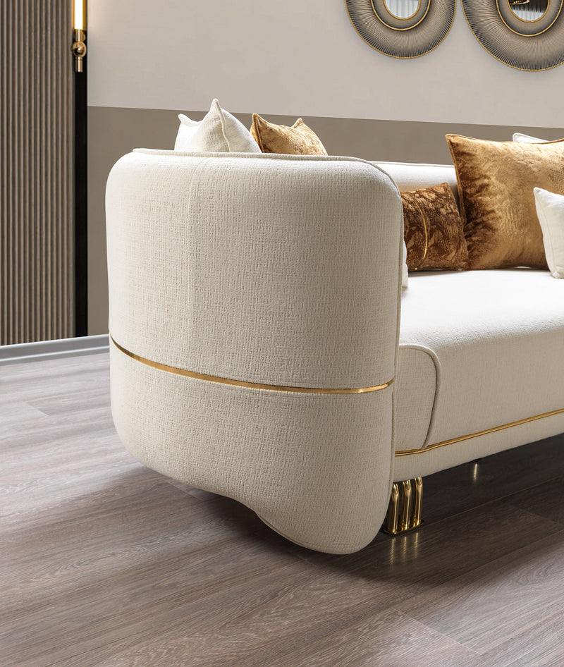 Helena Ivory Velvet 94" Sofa