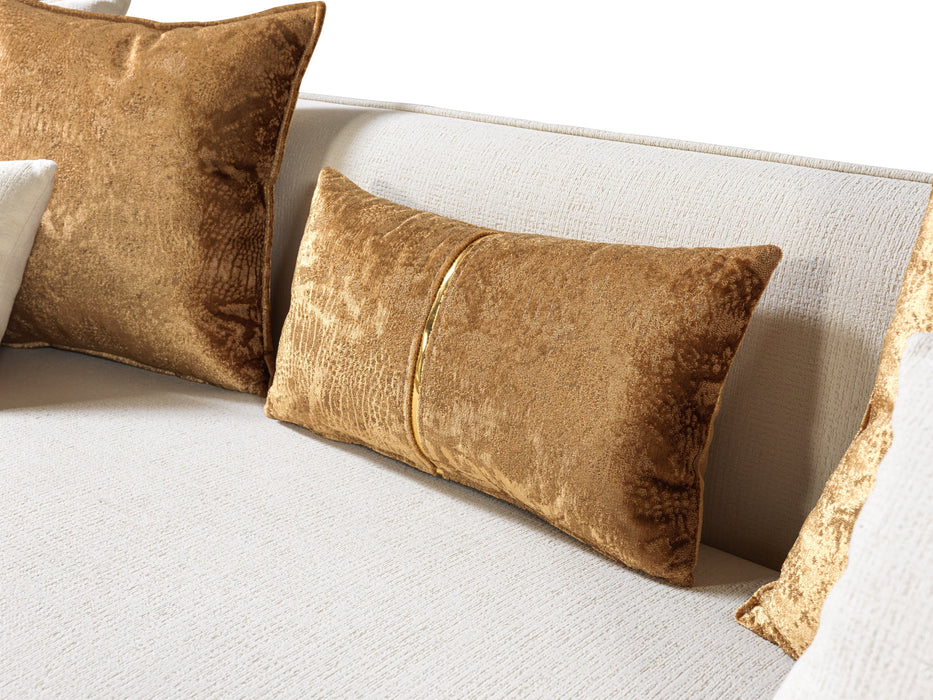 Helena Ivory Velvet Living Room Set