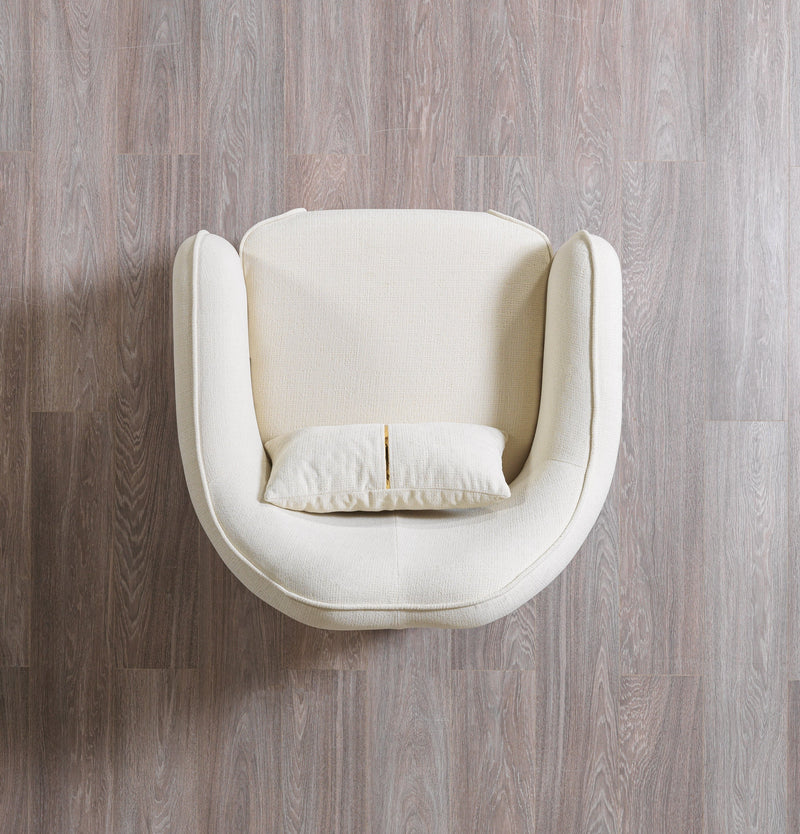 Helena Ivory Velvet Living Room Set