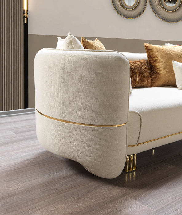 Helena Ivory Velvet Living Room Set