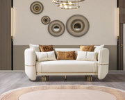 Helena Ivory Velvet Sofa & Loveseat - DMV FurnitureLiving Room Set
