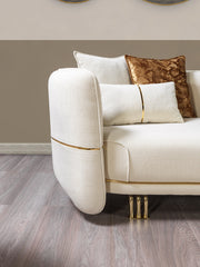 Helena Ivory Velvet Sofa & Loveseat - DMV FurnitureLiving Room Set