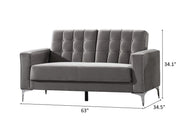 Hemera 63" Wide Tufted Convertible Loveseat - Loveseat