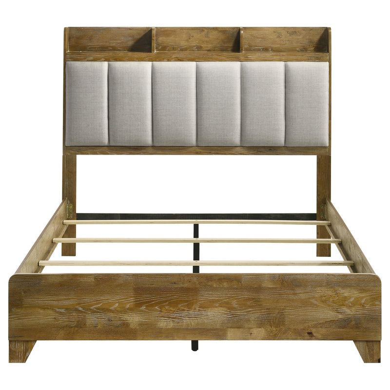 Henderson 57-inch Eastern King Bookcase Panel Bed Medium Oak - 222971KE