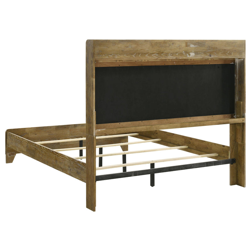 Henderson 57-inch Eastern King Bookcase Panel Bed Medium Oak - 222971KE