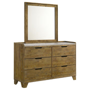 Henderson 6-drawer Bedroom Dresser with Mirror Medium Oak - 222973M
