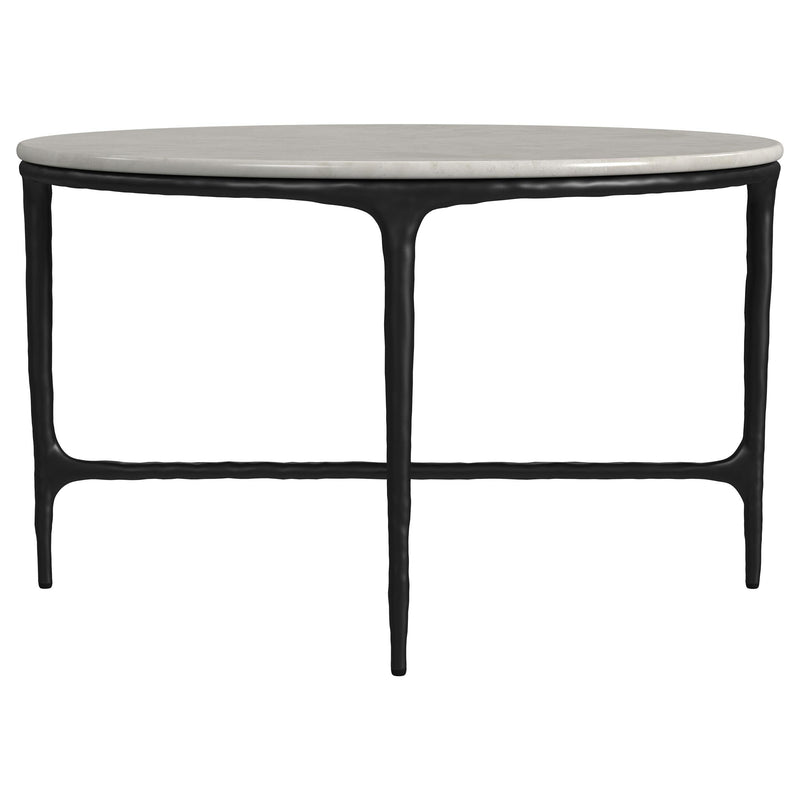 Hermas 2-piece Round Marble Coffee and End Table Set White - 710738-S2
