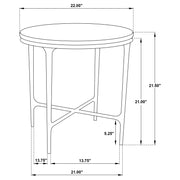 Hermas 2-piece Round Marble Coffee and End Table Set White - 710738-S2