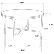Hermas 2-piece Round Marble Coffee and End Table Set White - 710738-S2