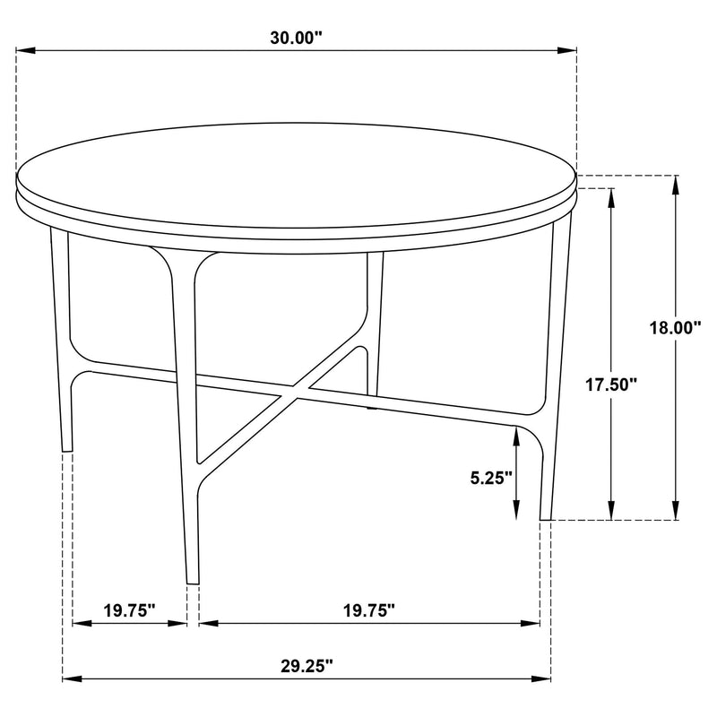Hermas 2-piece Round Marble Coffee and End Table Set White - 710738-S2