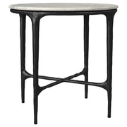 Hermas 2-piece Round Marble Coffee and End Table Set White - 710738-S2