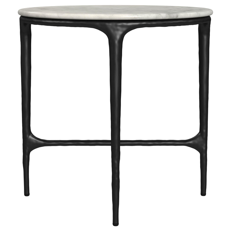 Hermas 2-piece Round Marble Coffee and End Table Set White - 710738-S2