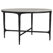 Hermas 2-piece Round Marble Coffee and End Table Set White - 710738-S2
