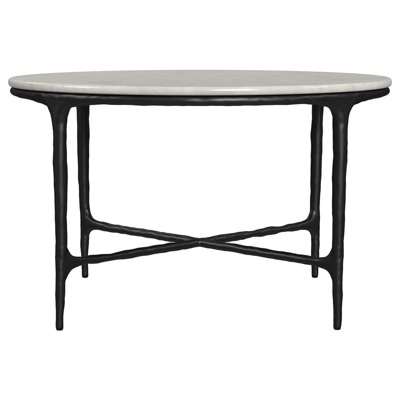 Hermas 2-piece Round Marble Coffee and End Table Set White - 710738-S2