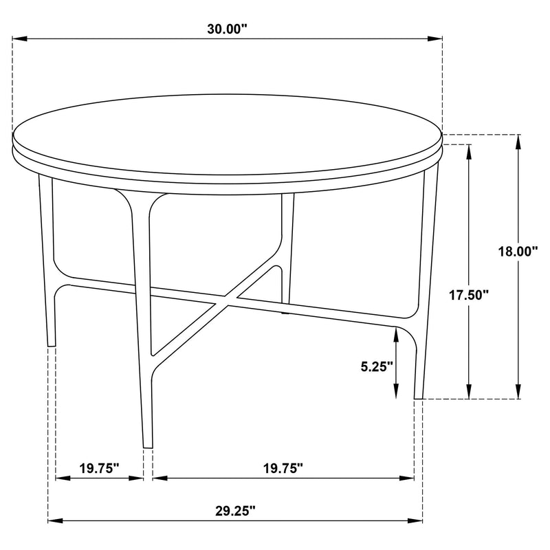 Hermas 3-piece Round Marble Coffee and End Table Set White - 710738-S3