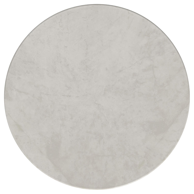 Hermas Round Genuine Marble Top Metal Coffee Table White - 710738