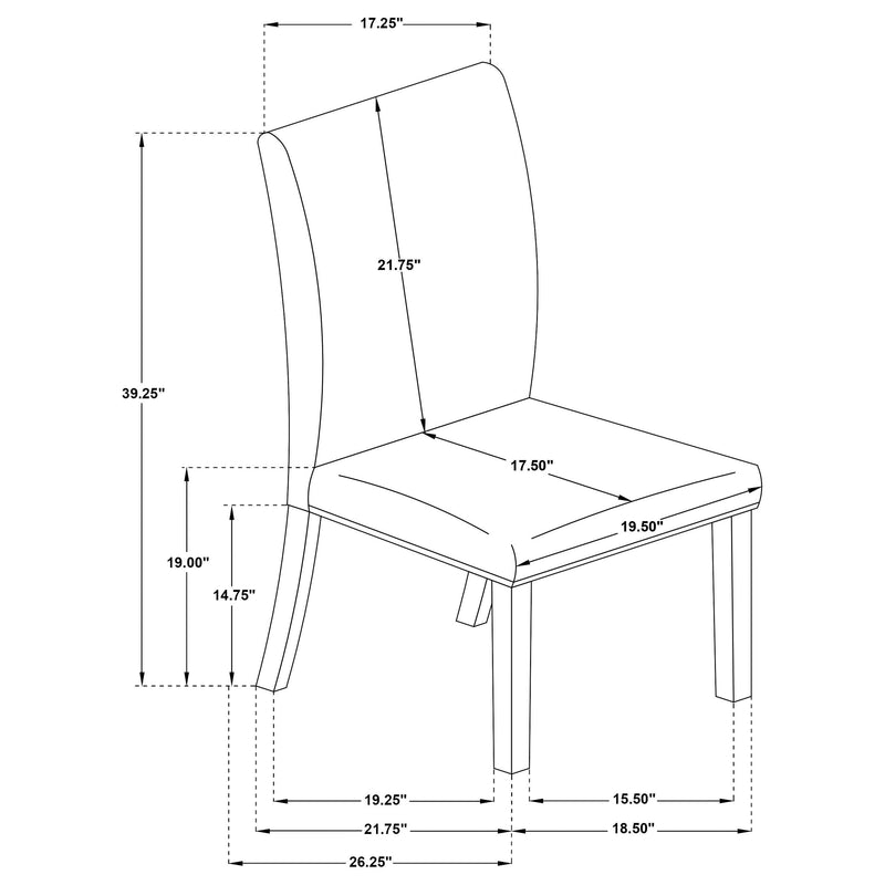 Herran Upholstered Dining Side Chair Beige (Set of 2) - 121782