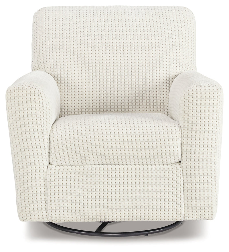 Herstow Ivory Swivel Glider Accent Chair - A3000365