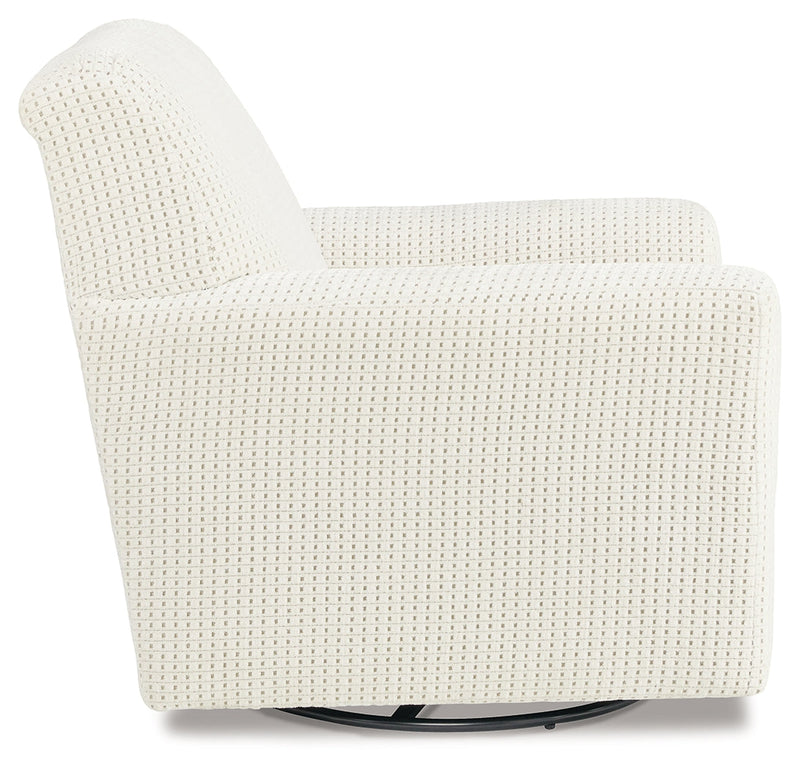 Herstow Ivory Swivel Glider Accent Chair - A3000365