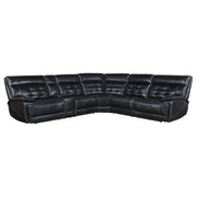 Hewitt Leather Dual Power Reclining Sectional Sofa Black - 609610PP