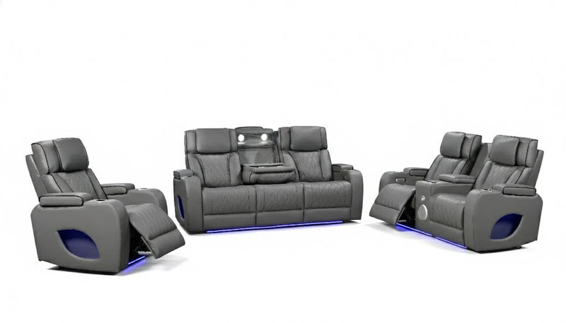 Hialeah Gray Sofa & Loveseat & Chair - HIALEAH-GY-SLC