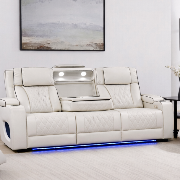 Hialeah White Sofa - HIALEAH-WH-SF
