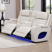 Hialeah White Sofa & Loveseat - HIALEAH-WT-SLS