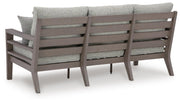 Hillside Barn Outdoor Sofa and Loveseat in Gray/Brown - PKG021258