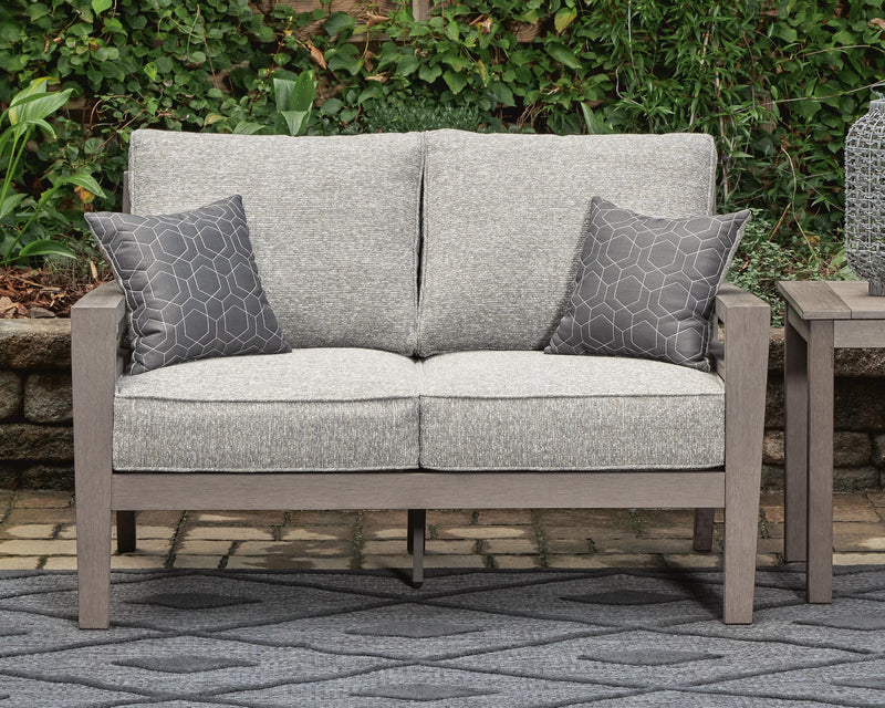 Hillside Barn Outdoor Sofa and Loveseat in Gray/Brown - PKG021258