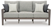 Hillside Barn Outdoor Sofa and Loveseat with Coffee Table in Gray/Brown - PKG021259