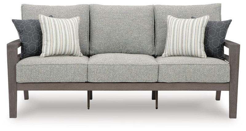 Hillside Barn Outdoor Sofa and Loveseat with Coffee Table in Gray/Brown - PKG021259