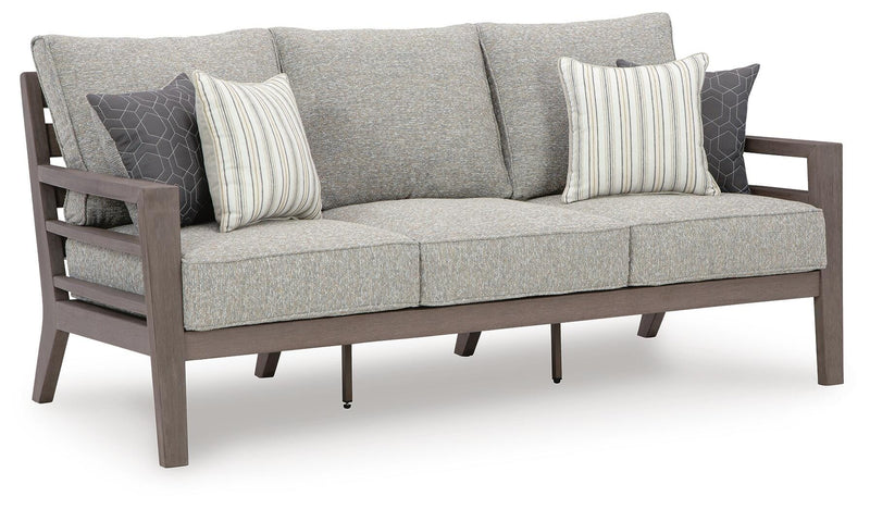 Hillside Barn Outdoor Sofa and Loveseat with Coffee Table in Gray/Brown - PKG021259