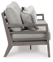 Hillside Barn Outdoor Sofa and Loveseat with Coffee Table in Gray/Brown - PKG021259
